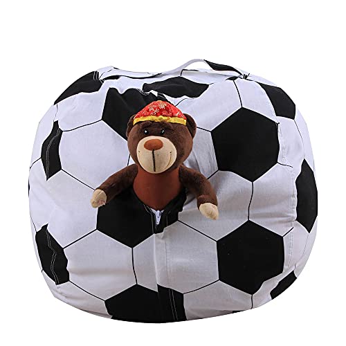 LMYOVE Football Stuffed Animal Storage Bean Bag Chair Cover - 26-Inch