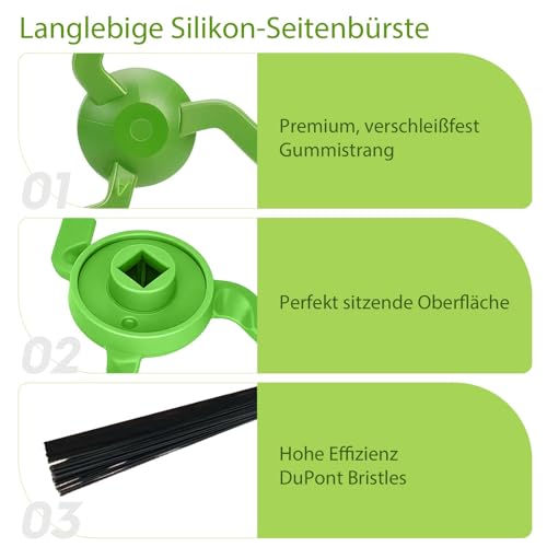 Green Max 705 Combo Side Brushes for iRobot Roomba Max 705/706 Vacuum Cleaner - 6 Pack