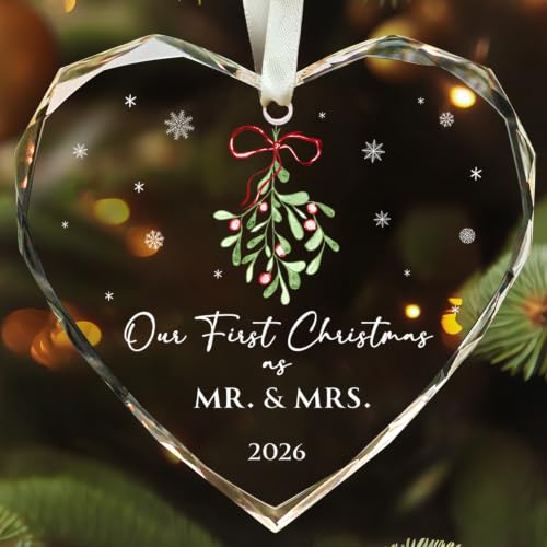 First Christmas Married Ornament 2026 - Mr and Mrs Gift