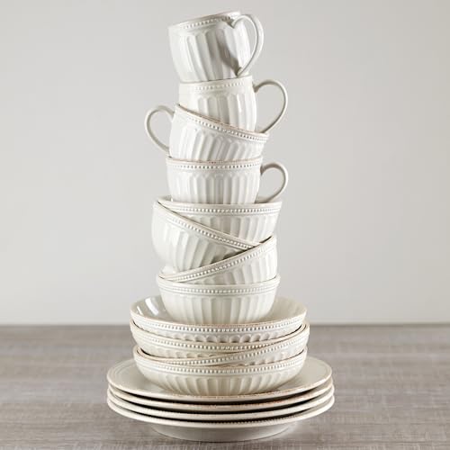 Lenox French Perle Groove 2-Piece Latte Mug Set, 2.30 LB, White