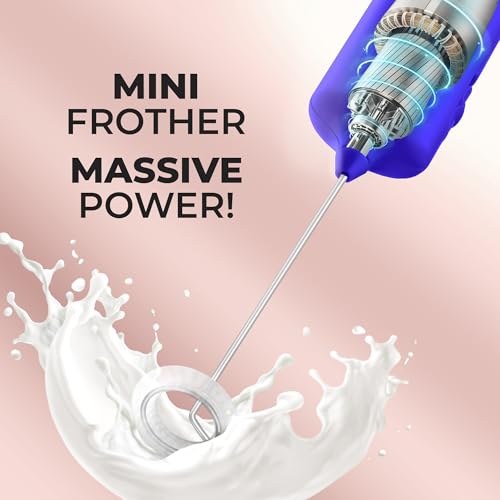 Zulay Kitchen Mini Milk Frother - Handheld Coffee Mixer for Lattes & More