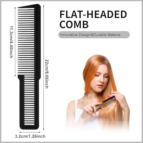 Erioctry 3-Pack Black Fine Tooth Hair Cutting Combs for Barber Styling