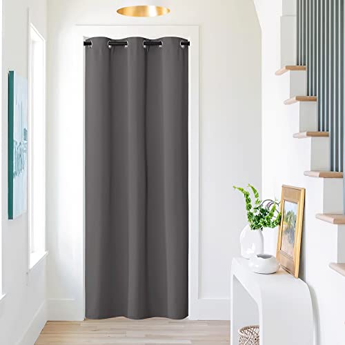 NICETOWN Grey Doorway Curtain - 42x80 Inch Grommet Closet Room Darkening Panel