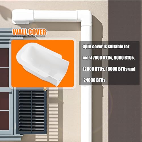 3-Inch Mini Split PVC Line Cover Wall Cover Set - AC Line Set Accessories