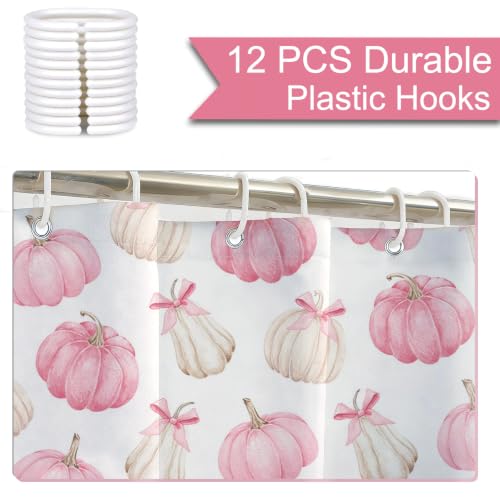 Pink Pumpkins Shower Curtain - 72x72 inch Waterproof Fabric