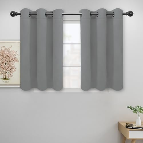 Easy-Going Blackout Curtains - 42x36 Inch Light Gray, 2-Panel Set