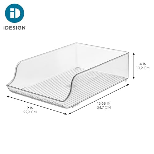 iDesign Clear Plastic Water Bottle Organizer 2-Pack for Fridge