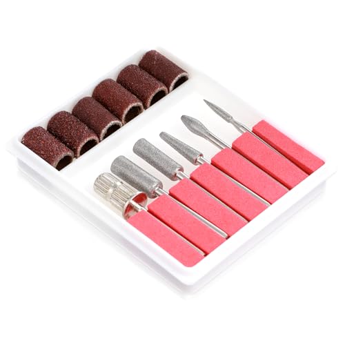 Psyqtsuary 6Pcs Nail Drill Bits Set with Sanding Bands 3/32"