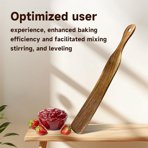 11" Acacia Wood Spurtle for Sourdough Baking | Nonstick Safe
