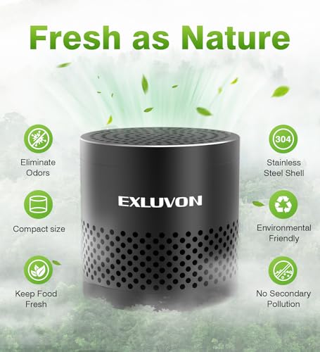 Exluvon Black Refrigerator Deodorizer 1 Ounce - Compact, Reusable & Long Lasting