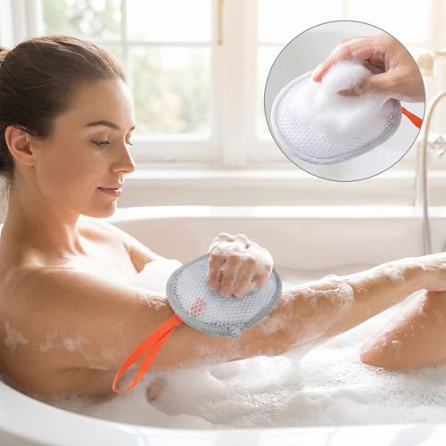 ZEYIYER 4Pcs Double Layer Soap Saver Bags Exfoliating Mesh Pouches