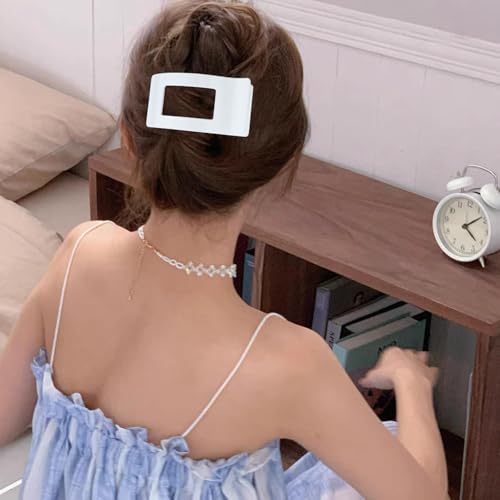 VELSCRUN Flat Hair Claw Clips - Matte Large Non-Slip Side Hair Clip