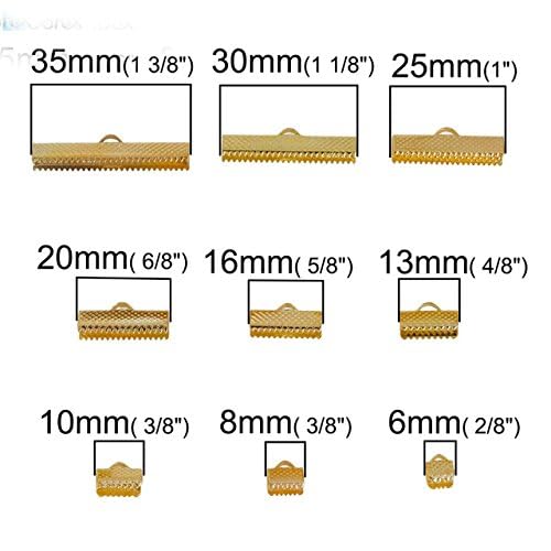 10 Set Ribbon Clamp Crimp Ends with Lobster Claw Clasps
