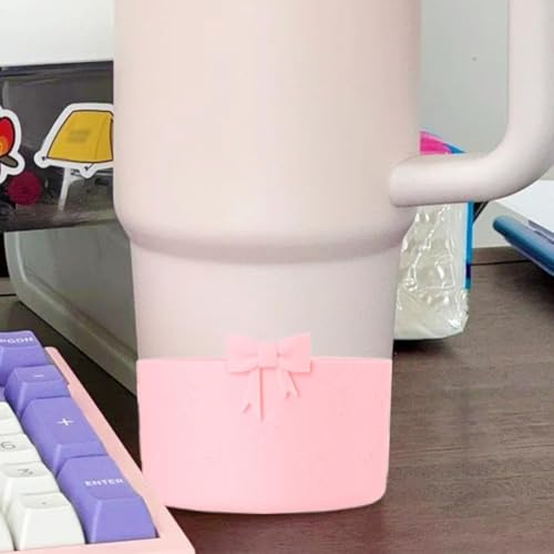 Silicone Boot for Stanley Cup with 3D Bow Anti-Slip Protector White