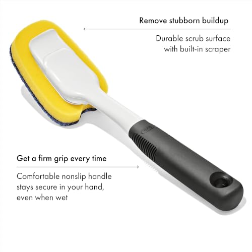 OXO Good Grips Dish Scrub with 2 Refills – Efficient Kitchen Cleaning Tool