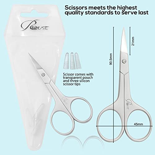 ROUSE Professional Stainless Steel Cuticle Scissors & Grooming Tool