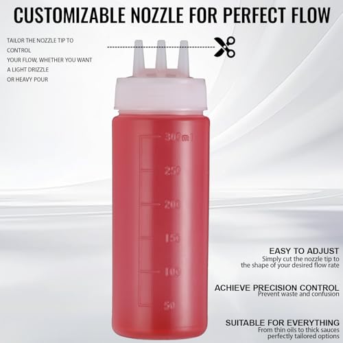 2-Pack Plastic Squeeze Bottles for Sauces & Condiments