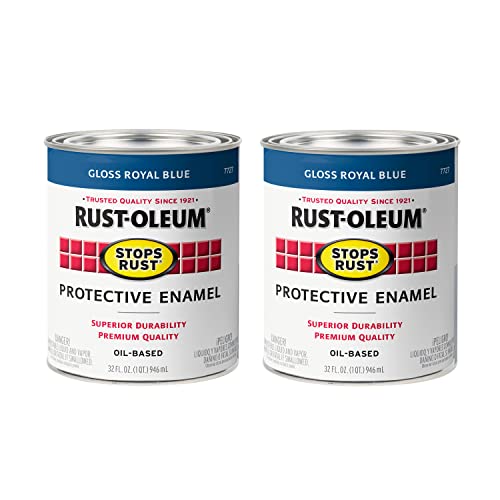 Rust-Oleum Stops Rust Enamel Paint Quart, Gloss Royal Blue, 2 Pack