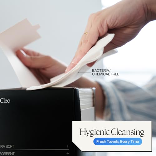 Cleo Health & Beauty Biodegradable Disposable Face Towels 50ct