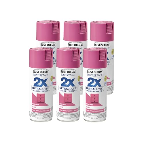 Rust-Oleum Painter's Touch 2X Ultra Cover Spray Paint Gloss Berry Pink 12oz Pack of 6
