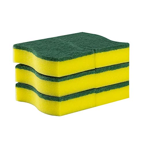 SCRUBIT Heavy Duty Scrub Sponges - 6 Pack with Non-Smell Pads