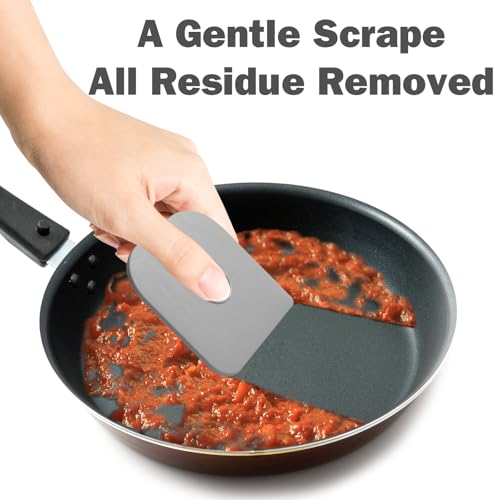 Matscover 5-Piece Plastic Pan Scraper Set - Durable ABS Kitchen Tool, Grey