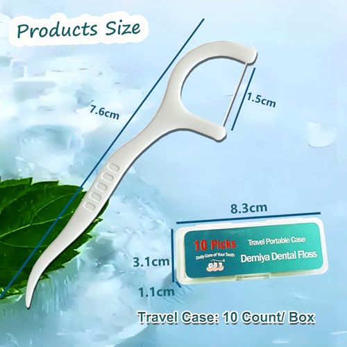 Demiya Travel Floss Picks 160 Count with 4 Mini Cases Unflavored Dental