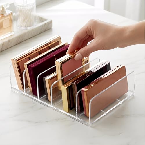 Makeup Palette Organizer - 2 Pack Clear Acrylic Storage with 7 Slots