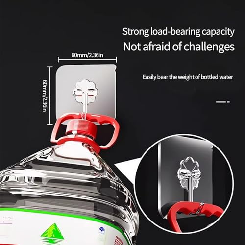 12 PCS Transparent Adhesive Wall Hooks - Heavy Duty Damage-Free Hangers