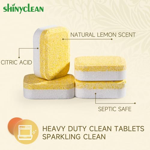 Heavy Duty Dishwasher Cleaner Tablets - 12 Pack, 20g Each, Limescale Remover & Deodorizer