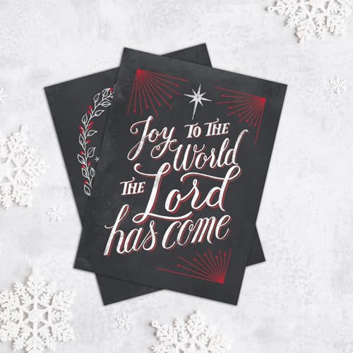 Celebrate the Season Chalkboard Christmas Greeting Cards Set - 25 Assorted Holiday Designs with Envelopes