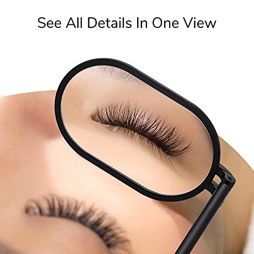 Miuffue Foldable Lash Mirror for Eyelash Extensions, 270° Rotating Black