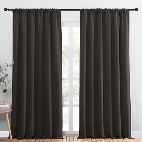 NICETOWN Toffee Brown Blackout Curtains 70" x 95" - 2 Panels