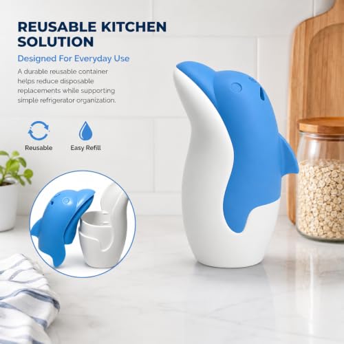 Asltw Dolphin Refrigerator Deodorizer Box - Refillable Blue Odor Absorber