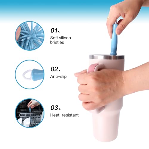 3-Piece Cup Cleaning Kit for Stanley - Long Handle Brush & Straw Cleaner