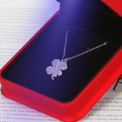 KUKUVR LED Necklace Pendant Gift Box with Velvet Interior
