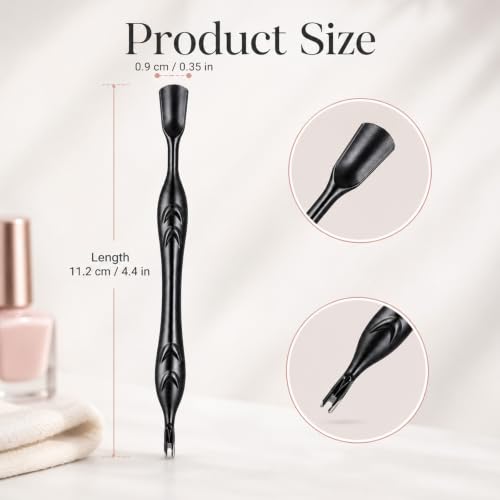JJUNW 2-in-1 Cuticle Pusher and V-Fork Stainless Steel Trimmer Tool