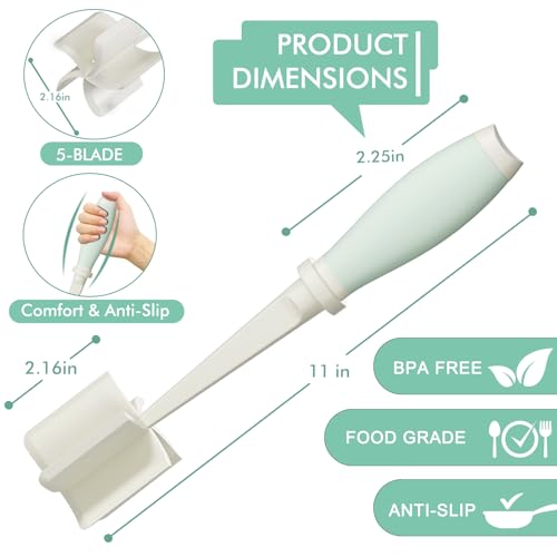 Shadowgallery Meat Chopper, Heat-Resistant Ground Beef Masher - White