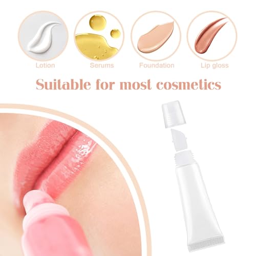 Quacc 6-Pack 8ml Clear Soft Empty Lip Gloss Tubes & Lip Balm Containers