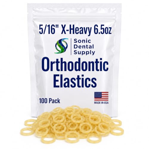 Sonic Dental 5/16 Inch Orthodontic Elastic Rubber Bands 100 Pack X-Heavy