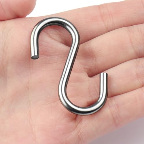 Dreecy Heavy Duty Stainless Steel S Hooks - 12 Pack, 2 Inch
