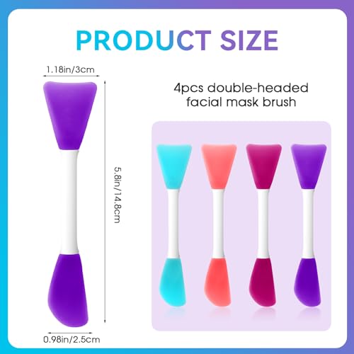 Silicone Face Mask Applicator Brush - 4 PCS Double-End Spatula Tools