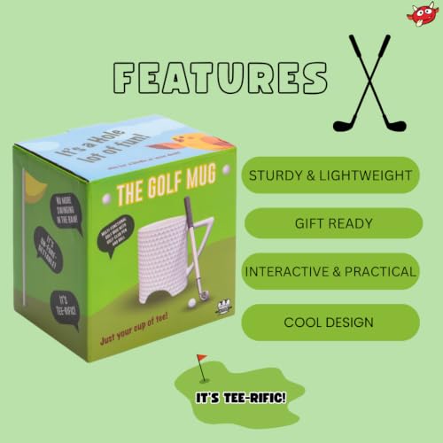 Golf Mug with Putter Pen & Mini Ball - Fun Golf Gift for Men