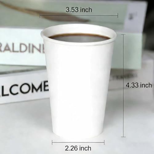 50 Pack 12 Oz Disposable Coffee Cups for Hot & Cold Drinks - Leak-Proof Paper Cups