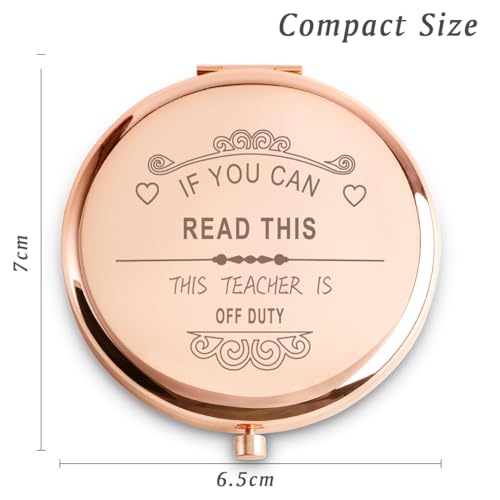Daricano Engraved Compact Mirror, Funny Teacher Appreciation Gift