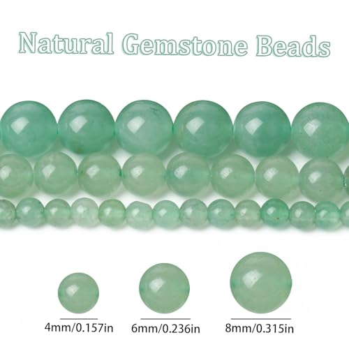 60pcs 6mm Natural Green Aventurine Beads for Jewelry Making