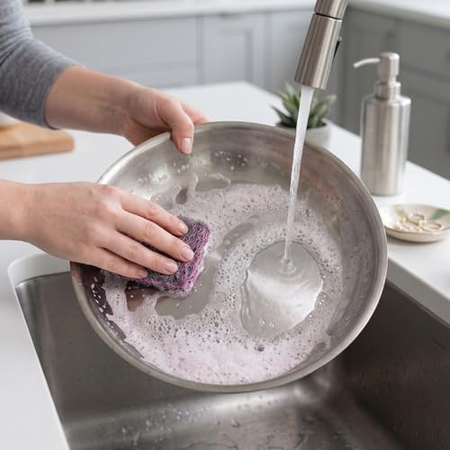 SteadMax 20 Pack Steel Wool Soap Pads for Tough Kitchen Cleaning