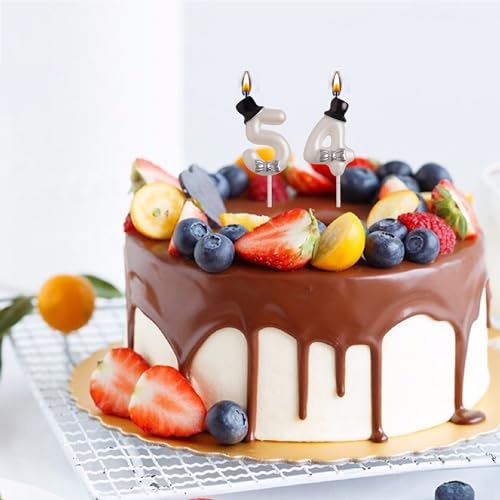 Charming 45th & 54th Birthday Candles - Smokeless Dual-Digit Set