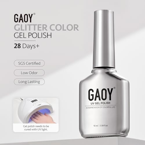 GAOY Silver Reflective Glitter Gel Nail Polish 16ml Crystal Diamond