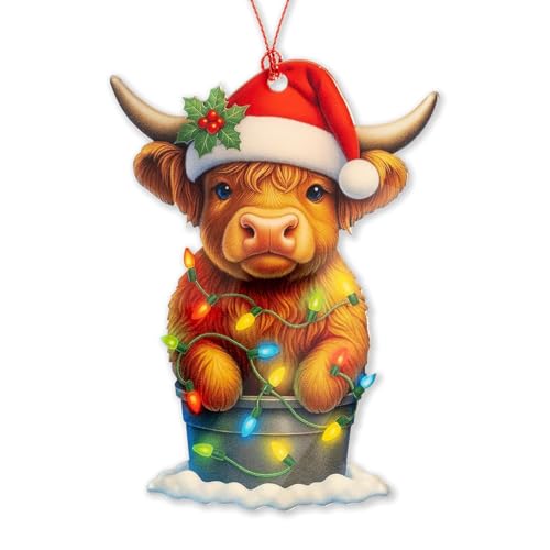 Highland Cow Christmas Ornament - Festive Farmhouse Decor